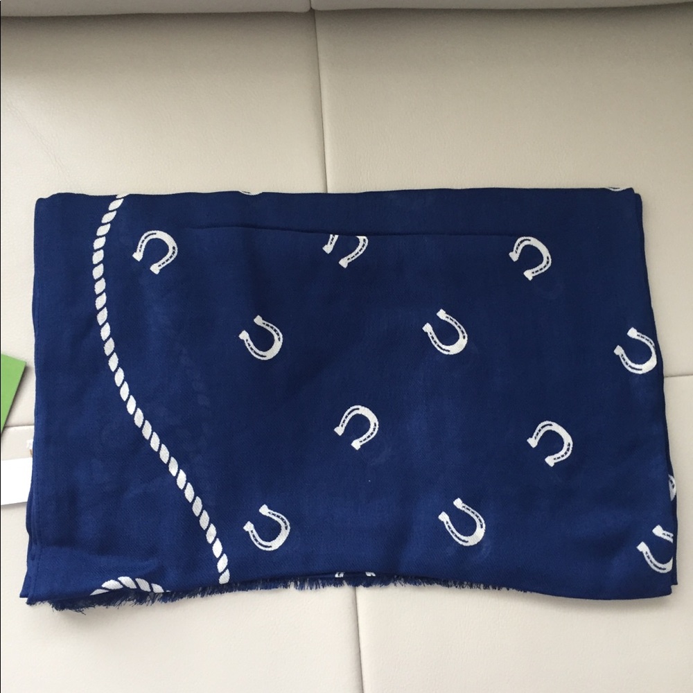 Brand New Kate Spade Howdy Oblong Horseshoe Scarf - Picture 5 of 6